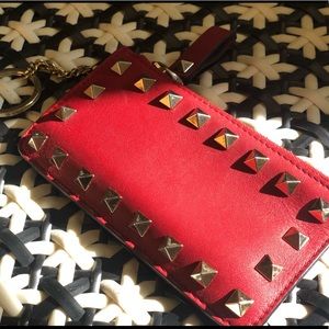 VALENTINO Small Leather Purse/Cardholder Red